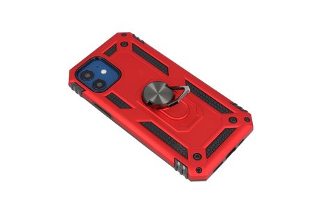 BAOHU Backcover Hoesje - Telefoonhoesje met Ring Houder - Hoesje Geschikt voor iPhone 12 Mini - Rood