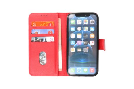 iPhone 12 Mini Hoesje Kaarthouder Book Case Telefoonhoesje Rood