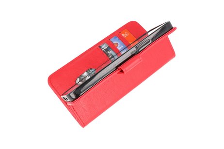 BAOHU Hoesje Geschikt voor iPhone 12 Mini - Kaarthouder Book Case Telefoonhoesje - Rood