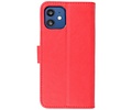 BAOHU Hoesje Geschikt voor iPhone 12 Mini - Kaarthouder Book Case Telefoonhoesje - Rood