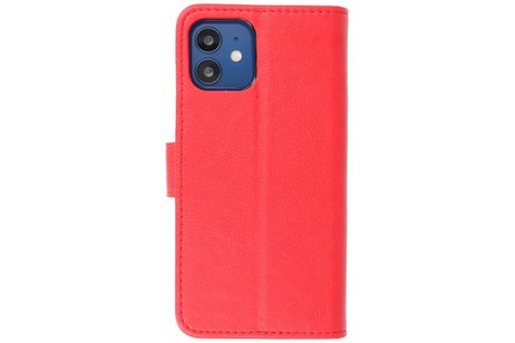 BAOHU Hoesje Geschikt voor iPhone 12 Mini - Kaarthouder Book Case Telefoonhoesje - Rood