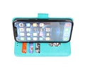 BAOHU Hoesje Geschikt voor iPhone 12 Mini - Kaarthouder Book Case Telefoonhoesje - Groen