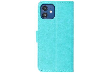 Hoesje Geschikt voor iPhone 12 Mini - Kaarthouder Book Case Telefoonhoesje - Groen