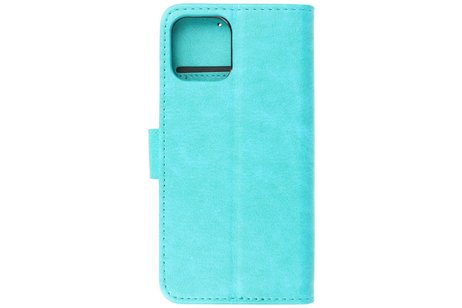 BAOHU Hoesje Geschikt voor iPhone 12 Mini - Kaarthouder Book Case Telefoonhoesje - Groen
