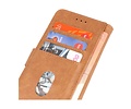 Hoesje Geschikt voor iPhone 12 Mini - Kaarthouder Book Case Telefoonhoesje - Bruin