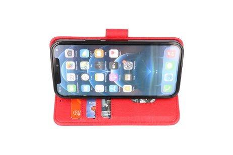 iPhone 12 & iPhone 12 Pro Hoesje Kaarthouder Book Case Telefoonhoesje Rood