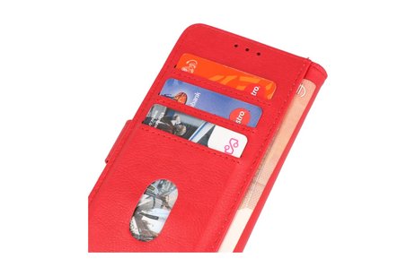 BAOHU Hoesje Geschikt voor iPhone 12 & 12 Pro - Kaarthouder Book Case Telefoonhoesje - Rood