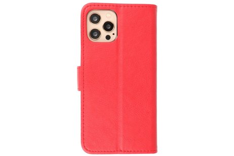 BAOHU Hoesje Geschikt voor iPhone 12 & 12 Pro - Kaarthouder Book Case Telefoonhoesje - Rood