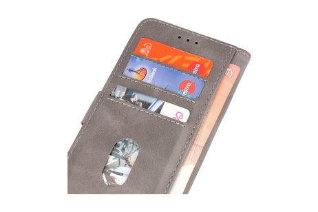 Hoesje Geschikt voor iPhone 12 & 12 Pro - Kaarthouder Book Case Telefoonhoesje - Grijs