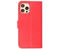 iPhone 12 Pro Max Hoesje Kaarthouder Book Case Telefoonhoesje Rood