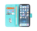 BAOHU Hoesje Geschikt voor iPhone 12 Pro Max - Kaarthouder Book Case Telefoonhoesje - Groen