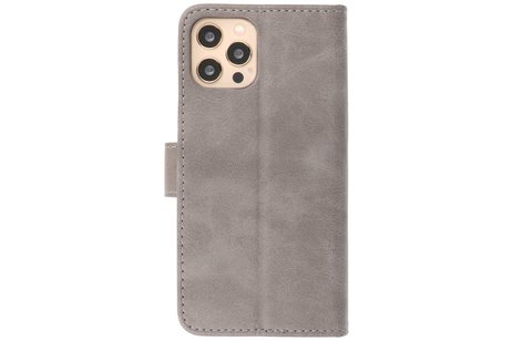 BAOHU Hoesje Geschikt voor iPhone 12 Pro Max - Kaarthouder Book Case Telefoonhoesje - Grijs