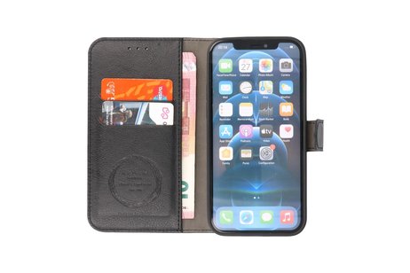 KAIYUE - Luxe Portemonnee Hoesje - Pasjeshouder Telefoonhoesje - Wallet Case - Geschikt voor iPhone 12 mini - Zwart