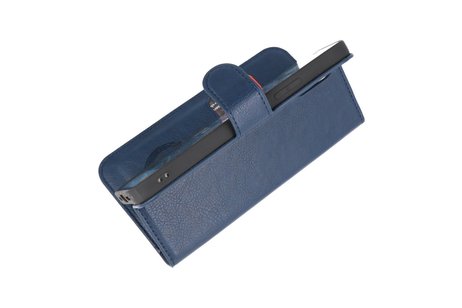 KAIYUE - Luxe Portemonnee Hoesje - Pasjeshouder Telefoonhoesje - Wallet Case - Geschikt voor iPhone 12 mini - Navy