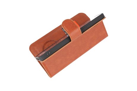 BAOHU KAIYUE - Luxe Portemonnee Hoesje - Pasjeshouder Telefoonhoesje - Wallet Case - Geschikt voor iPhone 12 mini - Bruin