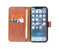 KAIYUE - Luxe Portemonnee Hoesje - Pasjeshouder Telefoonhoesje - Wallet Case - Geschikt voor iPhone 12 mini - Bruin