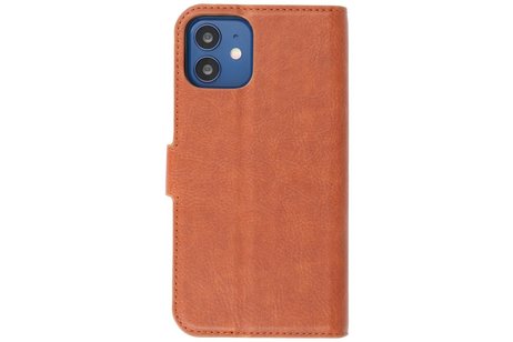 KAIYUE - Luxe Portemonnee Hoesje - Pasjeshouder Telefoonhoesje - Wallet Case - Geschikt voor iPhone 12 mini - Bruin