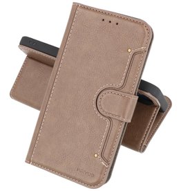 BAOHU KAIYUE - Luxe Portemonnee Hoesje iPhone 12 mini - Grijs