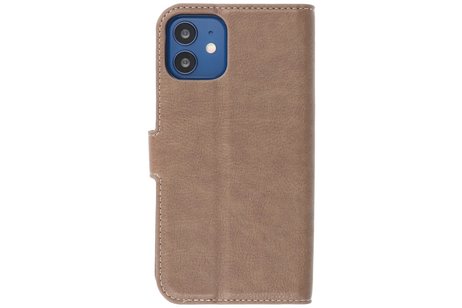 BAOHU KAIYUE - Luxe Portemonnee Hoesje - Pasjeshouder Telefoonhoesje - Wallet Case - Geschikt voor iPhone 12 mini - Grijs