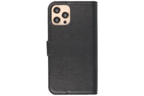 KAIYUE - Luxe Portemonnee Hoesje - Pasjeshouder Telefoonhoesje - Wallet Case - Geschikt voor iPhone 12 - iPhone 12 Pro - Zwart