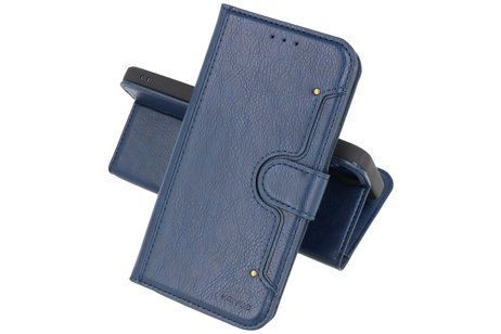 KAIYUE - Luxe Portemonnee Hoesje - Pasjeshouder Telefoonhoesje - Wallet Case - Geschikt voor iPhone 12 - iPhone 12 Pro - Navy