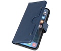 KAIYUE - Luxe Portemonnee Hoesje - Pasjeshouder Telefoonhoesje - Wallet Case - Geschikt voor iPhone 12 - iPhone 12 Pro - Navy