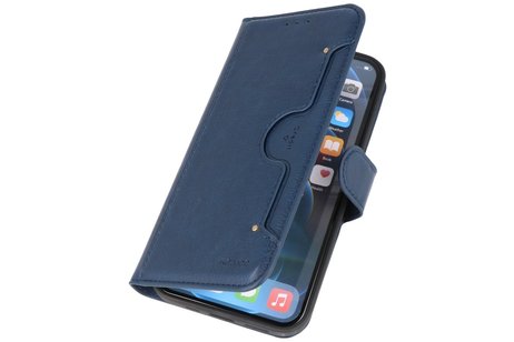 BAOHU KAIYUE - Luxe Portemonnee Hoesje - Pasjeshouder Telefoonhoesje - Wallet Case - Geschikt voor iPhone 12 - iPhone 12 Pro - Navy
