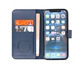 KAIYUE - Luxe Portemonnee Hoesje - Pasjeshouder Telefoonhoesje - Wallet Case - Geschikt voor iPhone 12 - iPhone 12 Pro - Navy