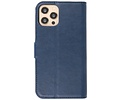 KAIYUE - Luxe Portemonnee Hoesje - Pasjeshouder Telefoonhoesje - Wallet Case - Geschikt voor iPhone 12 - iPhone 12 Pro - Navy