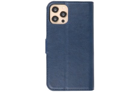 KAIYUE - Luxe Portemonnee Hoesje - Pasjeshouder Telefoonhoesje - Wallet Case - Geschikt voor iPhone 12 - iPhone 12 Pro - Navy