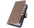 BAOHU KAIYUE - Luxe Portemonnee Hoesje - Pasjeshouder Telefoonhoesje - Wallet Case - Geschikt voor iPhone 12 - iPhone 12 Pro - Grijs