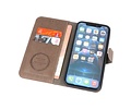 BAOHU KAIYUE - Luxe Portemonnee Hoesje - Pasjeshouder Telefoonhoesje - Wallet Case - Geschikt voor iPhone 12 - iPhone 12 Pro - Grijs