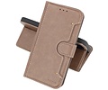 KAIYUE - Luxe Portemonnee Hoesje - Pasjeshouder Telefoonhoesje - Wallet Case - Geschikt voor iPhone 12 Pro Max - Grijs