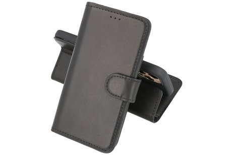 BAOHU Handmade Lederen Book Case Telefoonhoesje - Wallet Case - Portemonnee Hoesje - Geschikt voor iPhone 12 Pro Max - Zwart