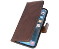 Krasvrij Handmade Lederen Book Case Telefoonhoesje - Wallet Case - Portemonnee Hoesje voor iPhone 12 Pro Max - Mocca