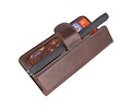 Krasvrij Handmade Lederen Book Case Telefoonhoesje - Wallet Case - Portemonnee Hoesje voor iPhone 12 Pro Max - Mocca