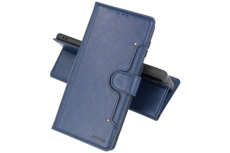 BAOHU KAIYUE - Luxe Portemonnee Hoesje - Pasjeshouder Telefoonhoesje - Wallet Case - Geschikt voor Samsung Galaxy S21 - Navy