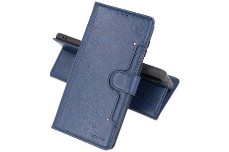 KAIYUE - Luxe Portemonnee Hoesje - Pasjeshouder Telefoonhoesje - Wallet Case - Geschikt voor Samsung Galaxy S21 - Navy