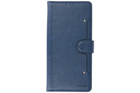 KAIYUE - Luxe Portemonnee Hoesje - Pasjeshouder Telefoonhoesje - Wallet Case - Geschikt voor Samsung Galaxy S21 - Navy