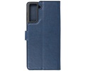 KAIYUE - Luxe Portemonnee Hoesje - Pasjeshouder Telefoonhoesje - Wallet Case - Geschikt voor Samsung Galaxy S21 - Navy