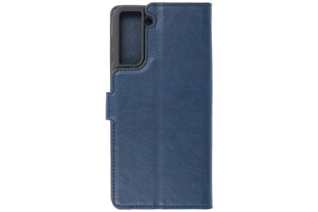 KAIYUE - Luxe Portemonnee Hoesje - Pasjeshouder Telefoonhoesje - Wallet Case - Geschikt voor Samsung Galaxy S21 - Navy