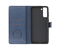 KAIYUE - Luxe Portemonnee Hoesje - Pasjeshouder Telefoonhoesje - Wallet Case - Geschikt voor Samsung Galaxy S21 - Navy