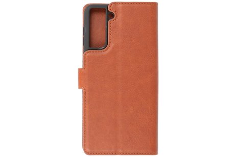 BAOHU KAIYUE - Luxe Portemonnee Hoesje - Pasjeshouder Telefoonhoesje - Wallet Case - Geschikt voor Samsung Galaxy S21 - Bruin