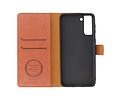 KAIYUE - Luxe Portemonnee Hoesje - Pasjeshouder Telefoonhoesje - Wallet Case - Geschikt voor Samsung Galaxy S21 - Bruin