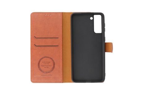 BAOHU KAIYUE - Luxe Portemonnee Hoesje - Pasjeshouder Telefoonhoesje - Wallet Case - Geschikt voor Samsung Galaxy S21 - Bruin