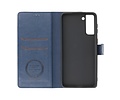 BAOHU KAIYUE - Luxe Portemonnee Hoesje - Pasjeshouder Telefoonhoesje - Wallet Case - Geschikt voor Samsung Galaxy S21 Plus - Navy