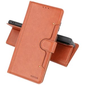 KAIYUE - Luxe Portemonnee Hoesje - Pasjeshouder Telefoonhoesje - Wallet Case - Geschikt voor Samsung Galaxy S21 Plus - Bruin