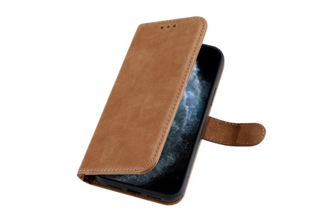 BAOHU Klassiek Design - Echt Lederen Hoesje - Book Case Portemonnee Telefoonhoesje - Geschikt voor iPhone 12 Mini - Cognac