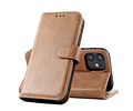 BAOHU Klassiek Design - Echt Lederen Hoesje - Book Case Portemonnee Telefoonhoesje - Geschikt voor iPhone 12 Mini - Cognac