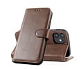 BAOHU Klassiek Design - Echt Lederen Hoesje - Book Case Portemonnee Telefoonhoesje - Geschikt voor iPhone 12 Mini - Mocca